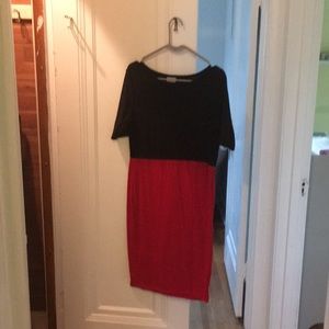 Large LLR Black Red Panel-Color Dress